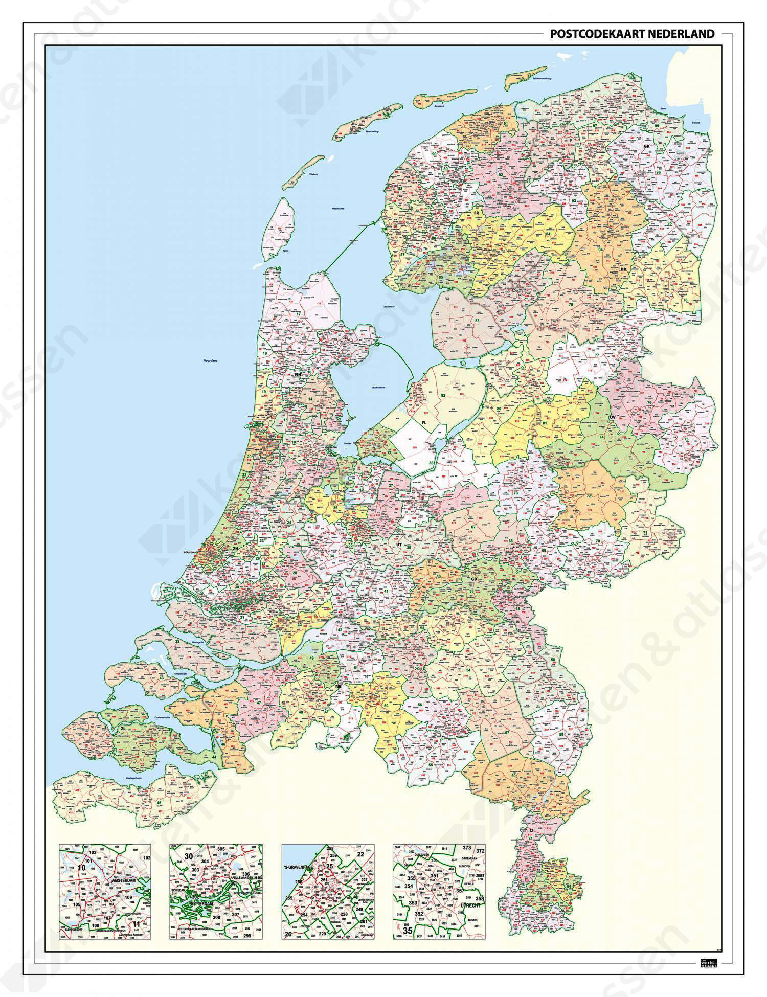 Digitale 2 3 En 4 Cijferige Postcodekaart Nederland 859 Kaarten En Atlassennl 7278